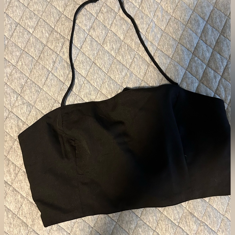 ZARA self-tie adjustable halter crop top